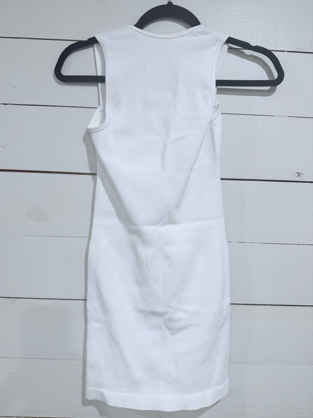 White Ribbed Tank Mini Dress - Picture 3 of 3